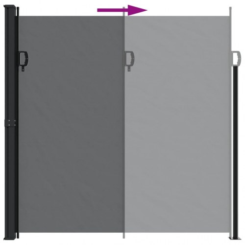 Sidemarkise 200x500 cm sammenrullelig sort