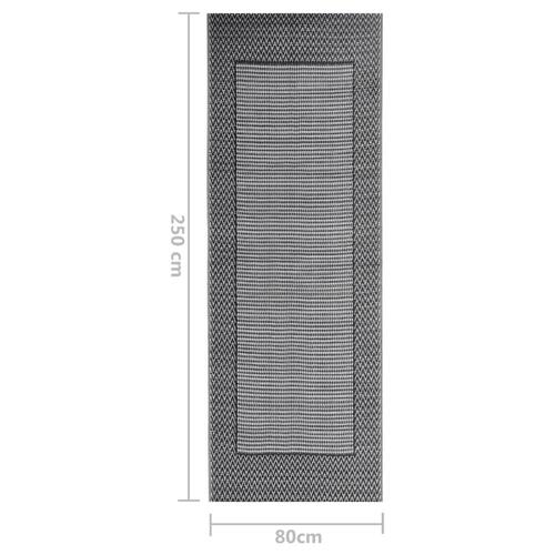 Udendørs gulvtæppe ARAKIL 80x250 cm PP sort