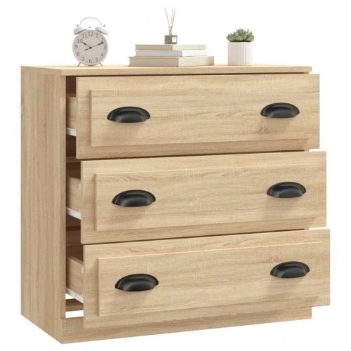 Skænk med 3 skuffer - sonoma-eg, 70 x 35,5 x 67,5 cm
