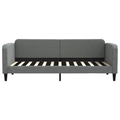 Daybed 80×200 cm i stof - mørkegrå sengeramme med ryglæn