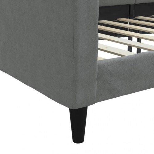 Daybed 80×200 cm i stof - mørkegrå sengeramme med ryglæn