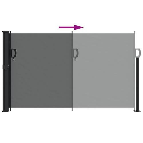 Sammenrullelig sidemarkise 120 x 600 cm antracitgrå
