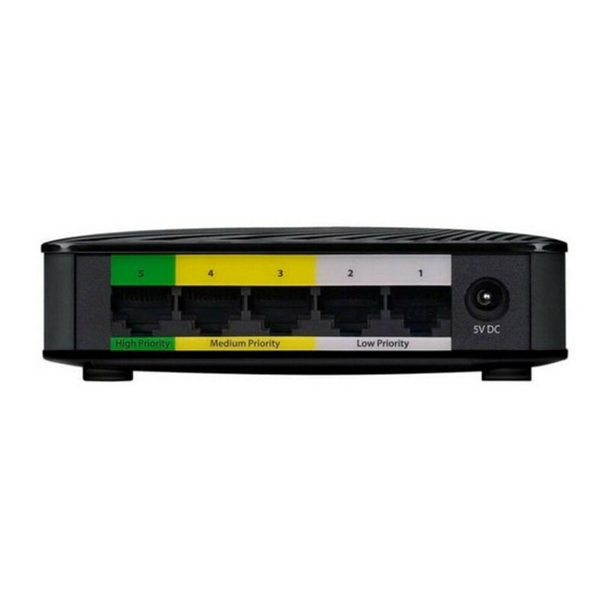Switch til desktop ZyXEL GS-105SV2 LAN Sort Gigabit (RJ45) x 5