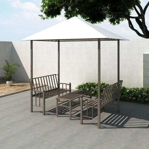 Havepavillon med bord og bænk 2,5x1,5x2,4 m