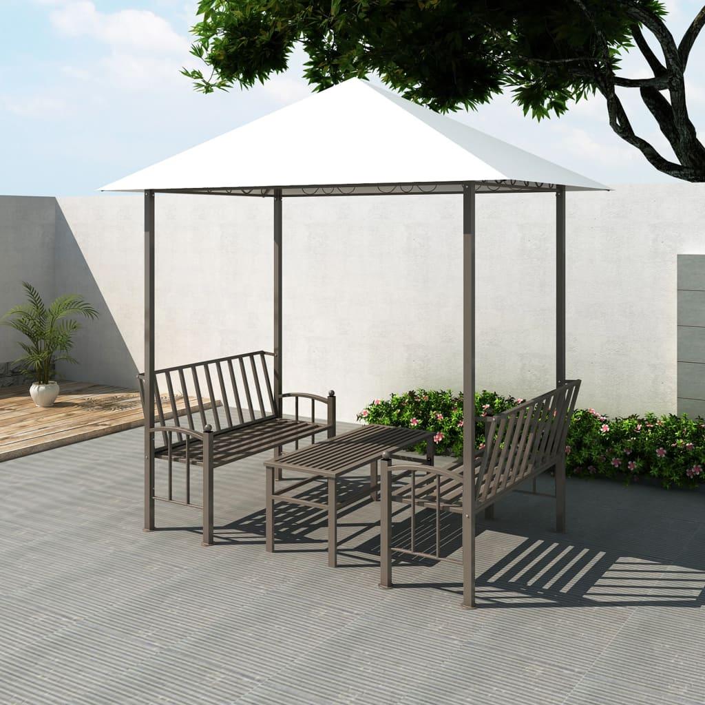 Havepavillon med bord og bænk 2,5x1,5x2,4 m