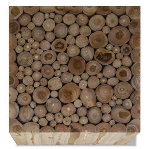 Sofabord i ægte teaktræ - 50 x 50 x 35 cm, håndlavet