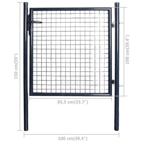 Havelåge i trådnet galvaniseret stål 85,5 x 100 cm grå