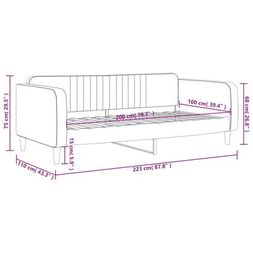 Daybed 100x200 cm velour gul
