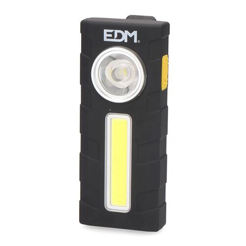EDM Product LED lommelygte 5 W 320 lm - sort, genopladelig