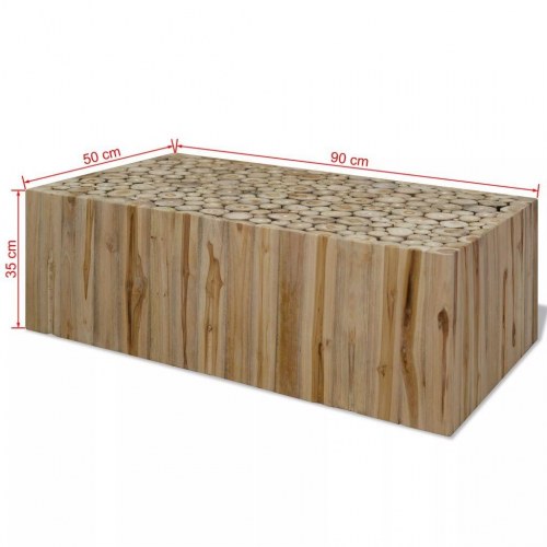 Sofabord 90x50x30 cm ægte teaktræ