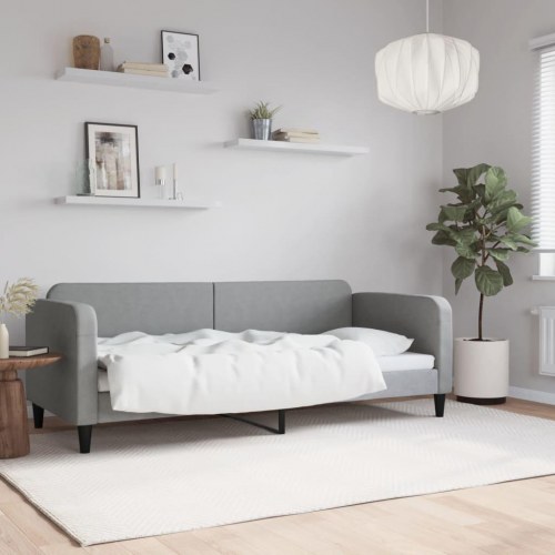 Daybed 80x200 cm i stof - lysegrå sengeramme/sovesofa