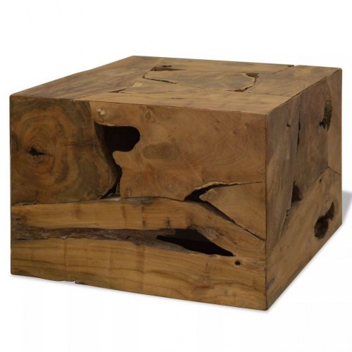 Sofabord i ægte teaktræ 50 x 50 x 35 cm - brun