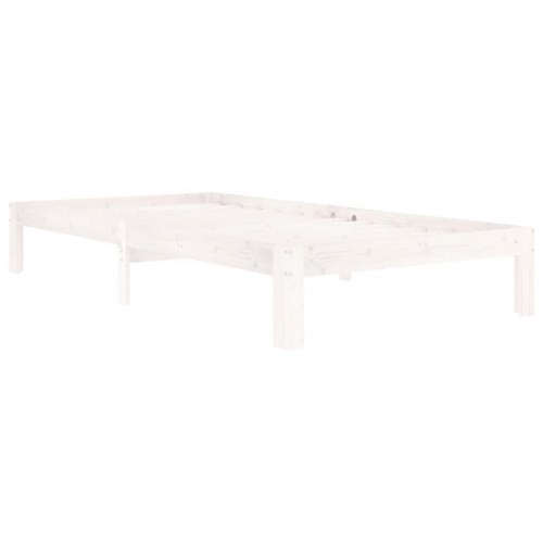 Sengeramme 100x200 cm - massivt fyrretræ, hvid