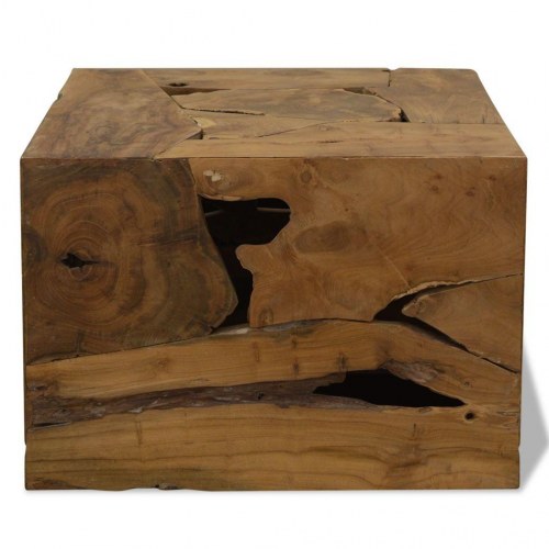 Sofabord i ægte teaktræ 50 x 50 x 35 cm - brun
