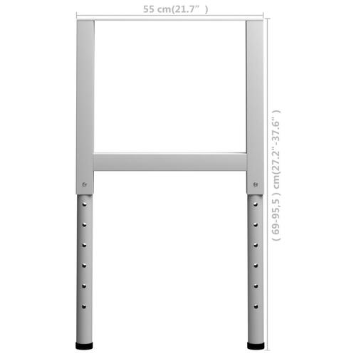 Stel til arbejdsbænk 2 stk. 55x(69-95,5) cm metal grå