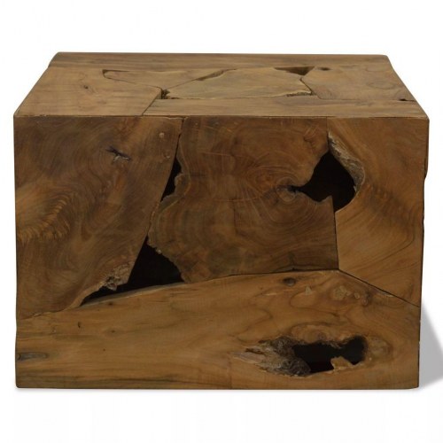 Sofabord i ægte teaktræ 50 x 50 x 35 cm - brun