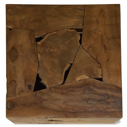 Sofabord i ægte teaktræ 50 x 50 x 35 cm - brun