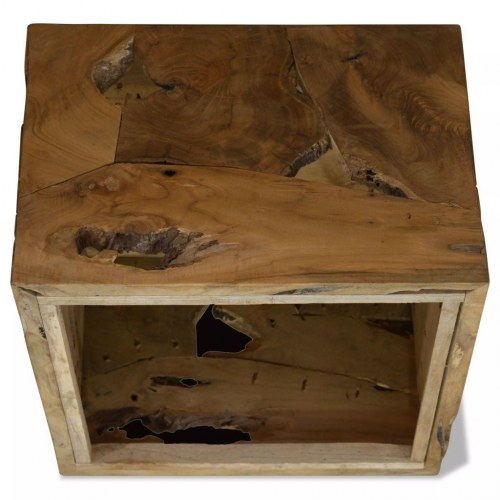 Sofabord i ægte teaktræ 50 x 50 x 35 cm - brun