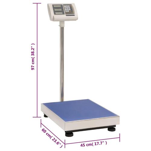 Digital platformsvægt 300 kg med genopladeligt batteri