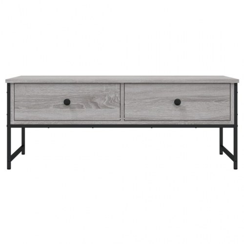 Sofabord med 2 skuffer - konstrueret træ i grå sonoma-eg, 101 × 49 × 39,5 cm