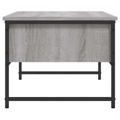 Sofabord med 2 skuffer - konstrueret træ i grå sonoma-eg, 101 × 49 × 39,5 cm