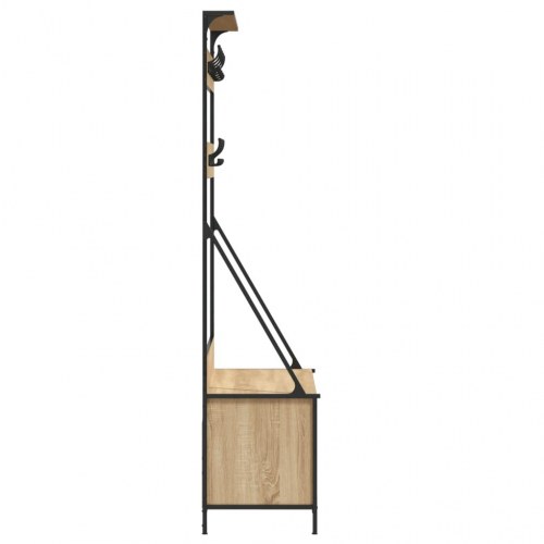 Tøjstativ med skoopbevaring 100×41×184 cm - sonoma-eg