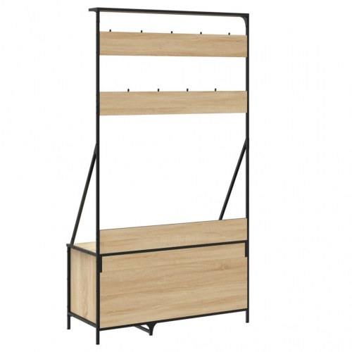 Tøjstativ med skoopbevaring 100×41×184 cm - sonoma-eg