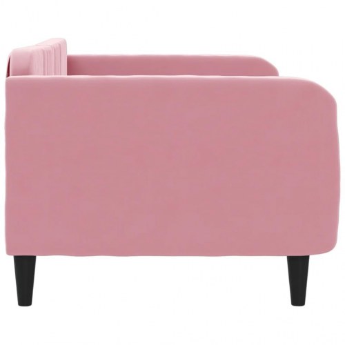 Daybed 90x200 cm - velour, lyserød sovesofa