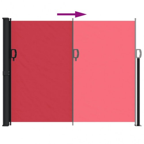 Sammenrullelig sidemarkise 160 x 600 cm rød