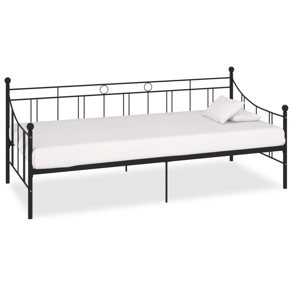 Stel til daybed 90x200 cm metal sort billede