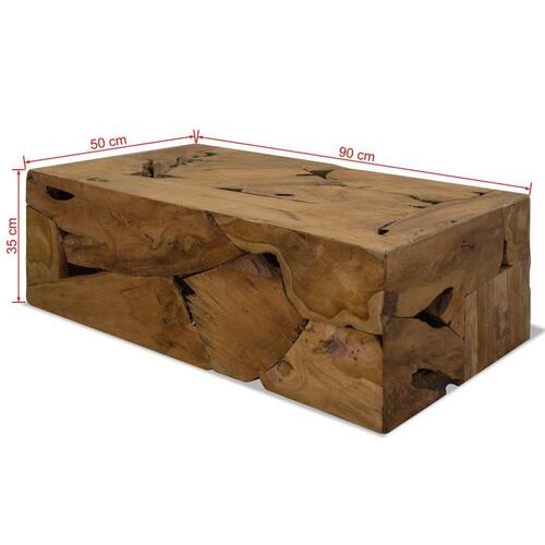 Sofabord 90x50x30 cm ægte teaktræ brun