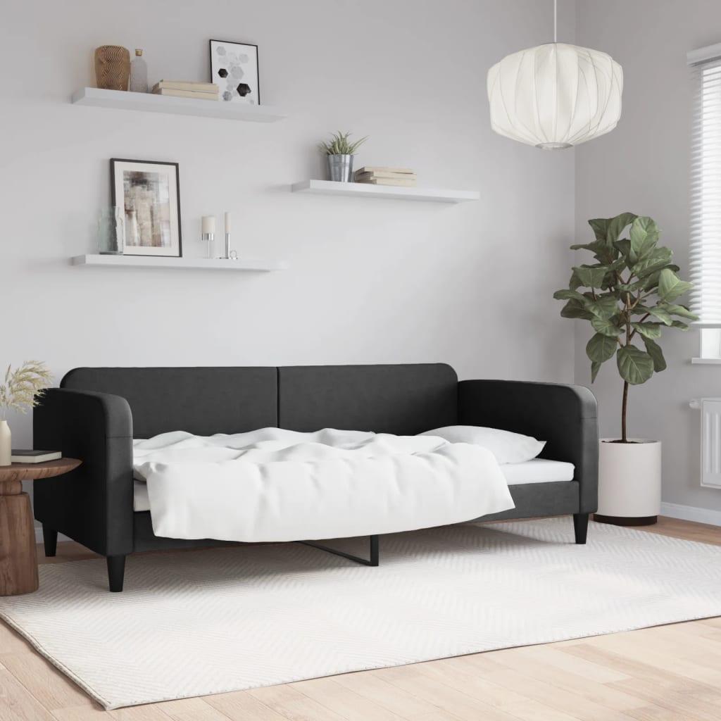 Daybed Stof Sort - uden madras / 90 x 200 cm