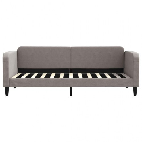 Daybed 80×200 cm i stof - gråbrun sovesofa med lamelbund