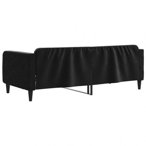 Daybed 90x190 cm i velour - sort sengeramme med lameller