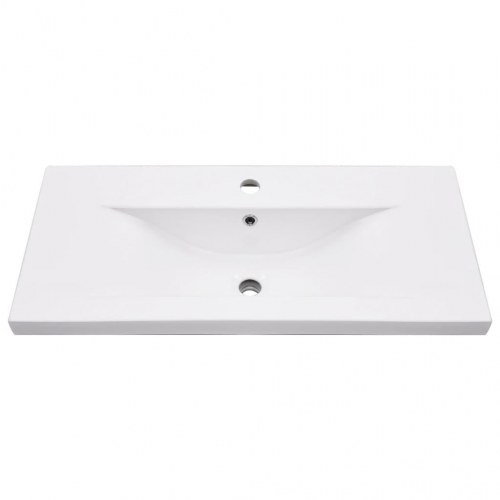 Indbygget håndvask på stel jern hvid