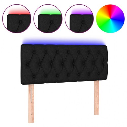 Sengegavl med LED-lys 90 x 7 x 78/88 cm - sort