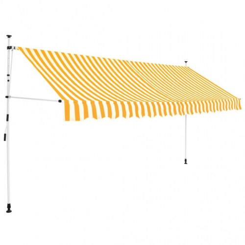 Foldemarkise med manuelt drev 350 cm - stribet orange/hvid