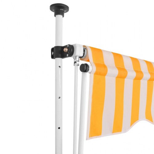 Foldemarkise med manuelt drev 350 cm - stribet orange/hvid