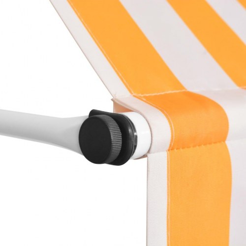 Foldemarkise med manuelt drev 350 cm - stribet orange/hvid