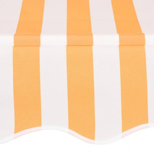 Foldemarkise med manuelt drev 350 cm - stribet orange/hvid