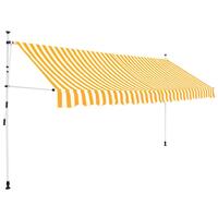 Foldemarkise manuel betjening 400 cm stribet orange og hvid