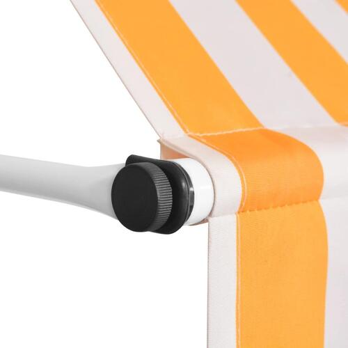 Foldemarkise manuel betjening 400 cm stribet orange og hvid