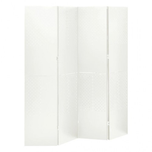 4-panels rumdelere 2 stk. 160x180 cm stål hvid