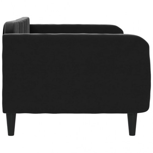 Daybed 90x200 cm i velour - sort sovesofa til stue og soveværelse