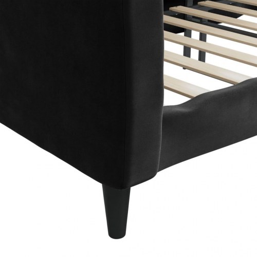 Daybed 90x200 cm i velour - sort sovesofa til stue og soveværelse