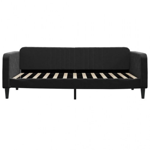 Daybed 100x200 cm i velour - sort sengeramme/sovesofa
