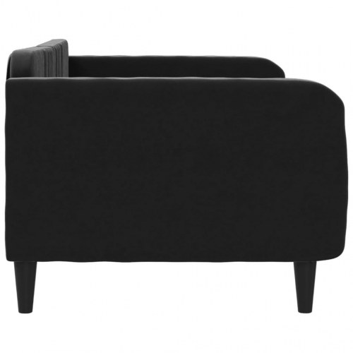 Daybed 100x200 cm i velour - sort sengeramme/sovesofa