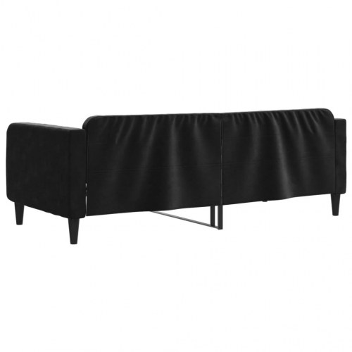 Daybed 100x200 cm i velour - sort sengeramme/sovesofa