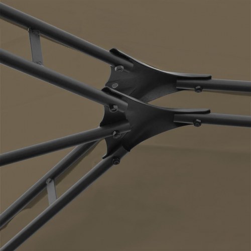 Havetelt med gardiner 4×3 m - gråbrun, 180 g/m²