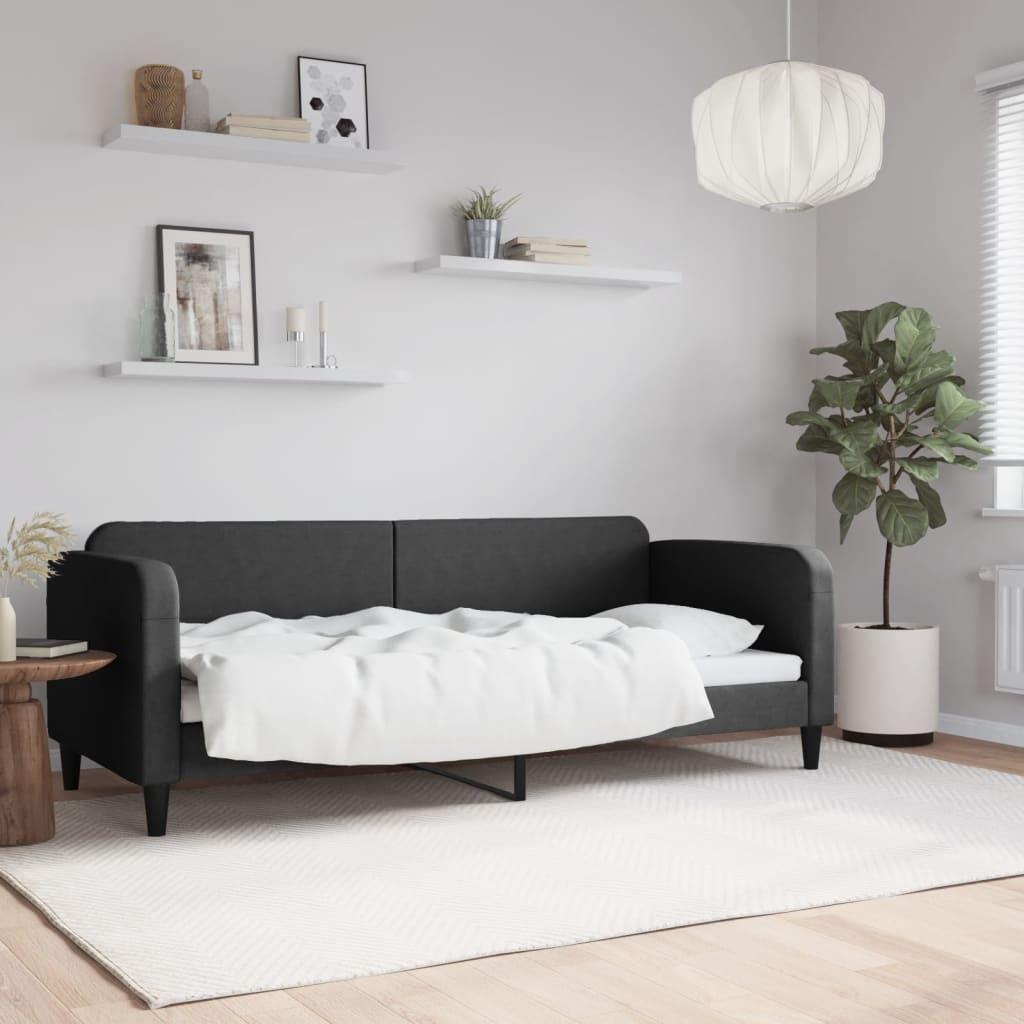 Daybed Stof Sort - uden madras / 80 x 200 cm